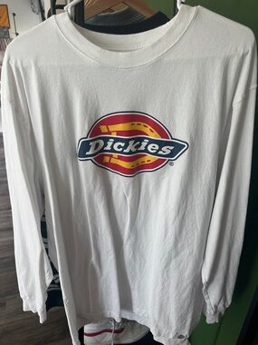 Dickies Men’s White Long-Sleeve Logo Shirt